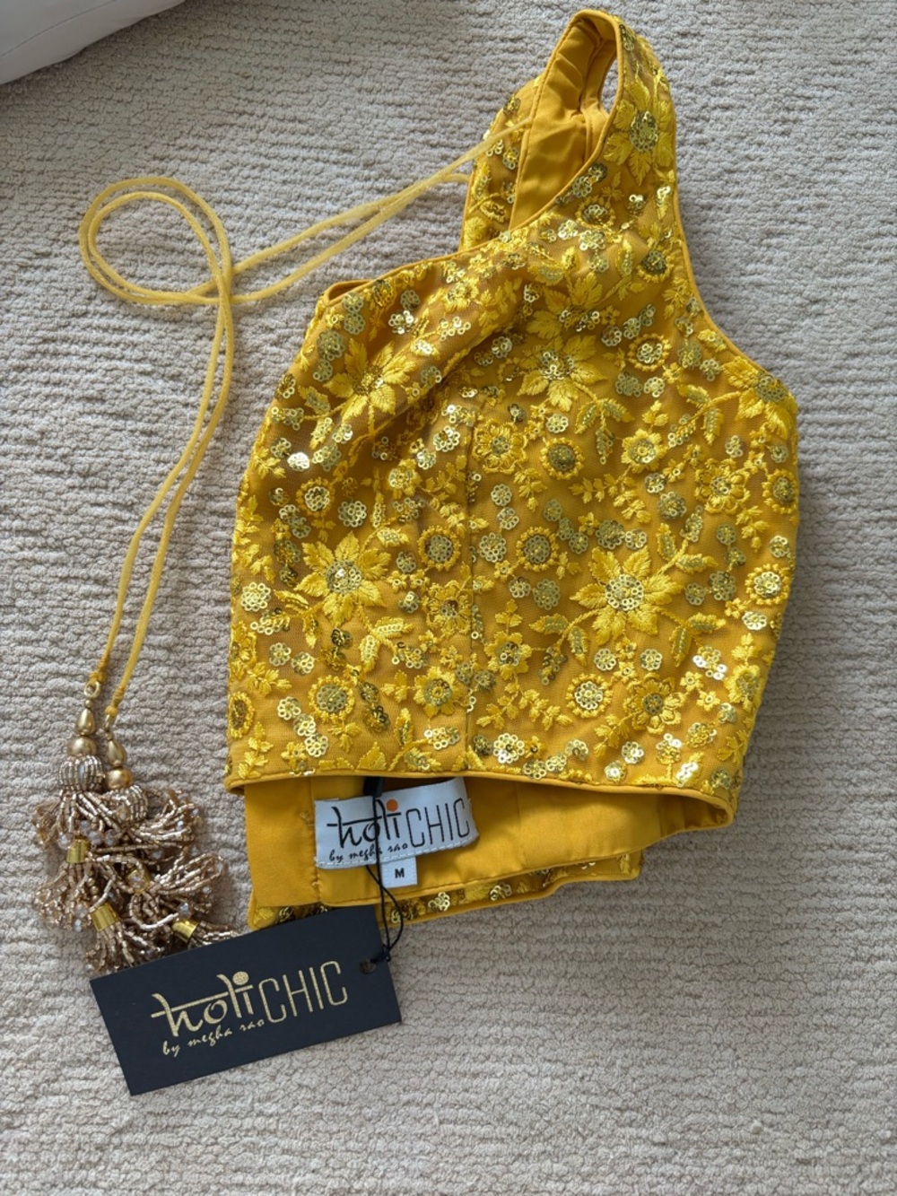 AhoiCHIC Yellow Embroidered Dress - M - Picture 12 of 16